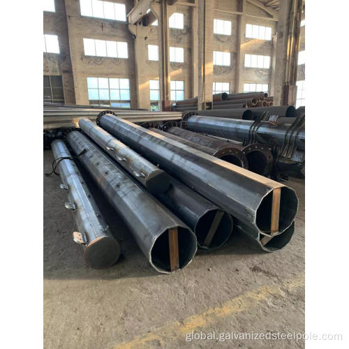 Transmission Steel Pole Hot dip galvanized monopole with anchor bolt system Manufactory